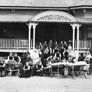 Children pictured outside the Montrose Home for Crippled Children
